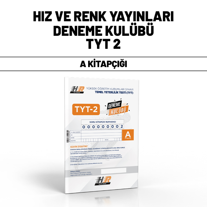 HIZ RENK YAYIN TYT DENEME KULÜBÜ SNV 2-A - 25-26